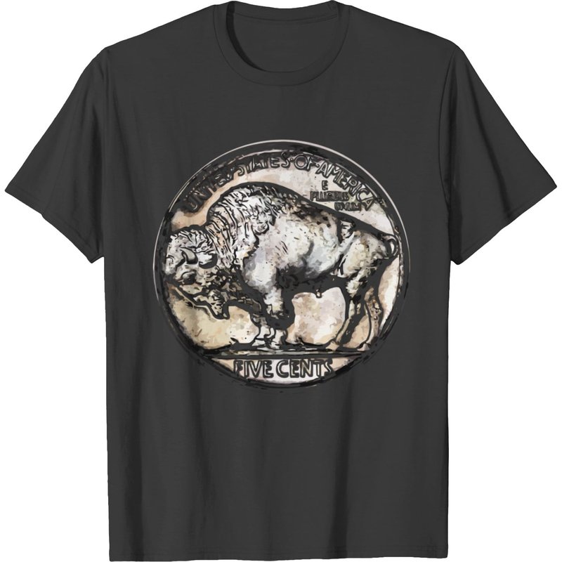 T-shirt Buffalo Nickel Monnaie des États-Unis pour hommes — T-shirts pour hommes