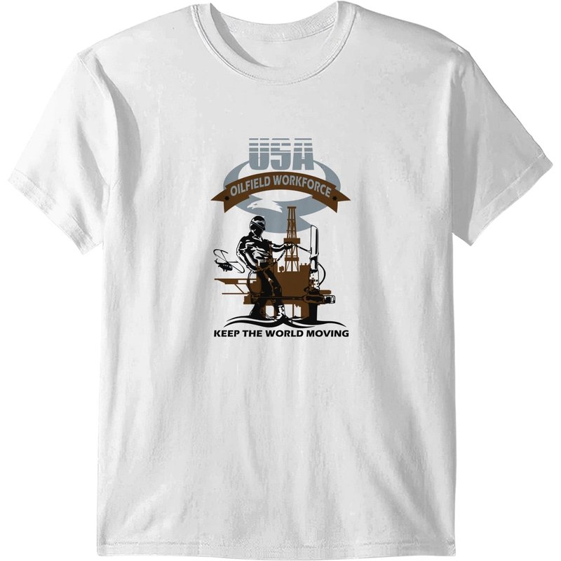 T-shirt USA Oil Rig Workforce Keep The World Moving pour hommes — T-shirts pour hommes