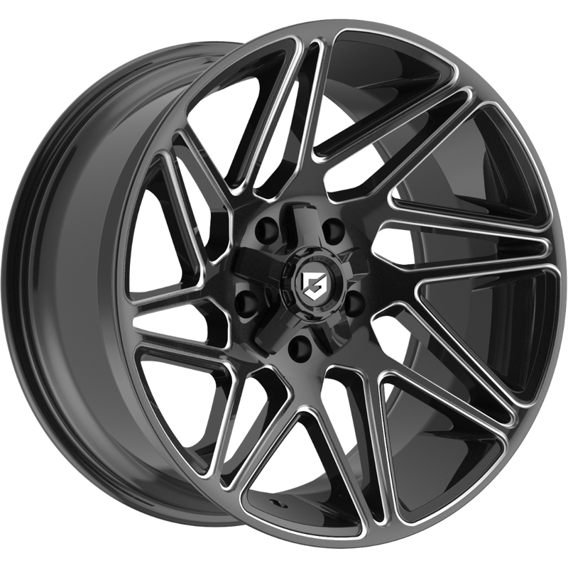 Gear Off Road 777BM Gloss Black Milled Wheels - 22x10 - 6x135 — Wheels & Rims