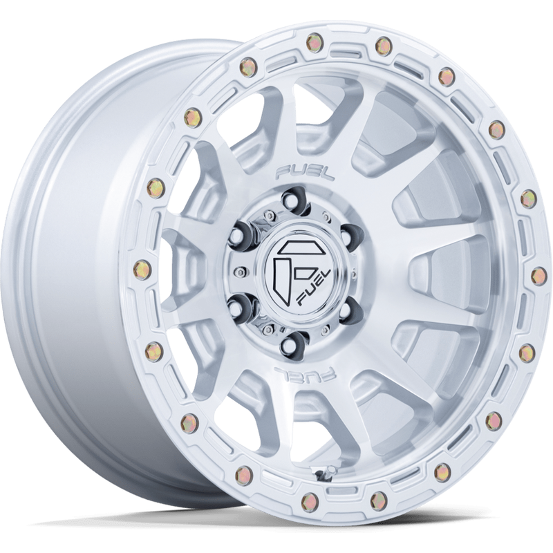 Roues Fuel FC884 Fortress Argent Machiné - 17x8.5 - 5x127 — Roues et jantes