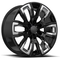 Roues O.E. Revolution G-37 Inserts Noir Brillant & Chrome 22x9 — Roues et jantes