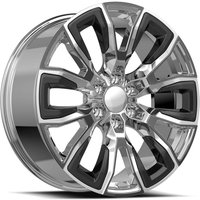 O.E. Revolution G-37 Nano Chrome & Black Inserts Wheels 22x9
