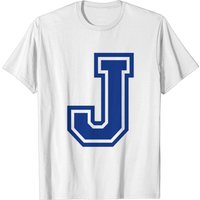 Letter J T-Shirt for Men in Royal Color