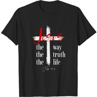 T-shirt John 14 6 pour hommes en noir — T-shirts pour hommes