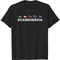Scandinavia Moose Flags T-Shirt for Men in Black — Mens T Shirts