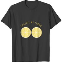 T-shirt Squeeze My Lemon pour hommes en noir — T-shirts pour hommes