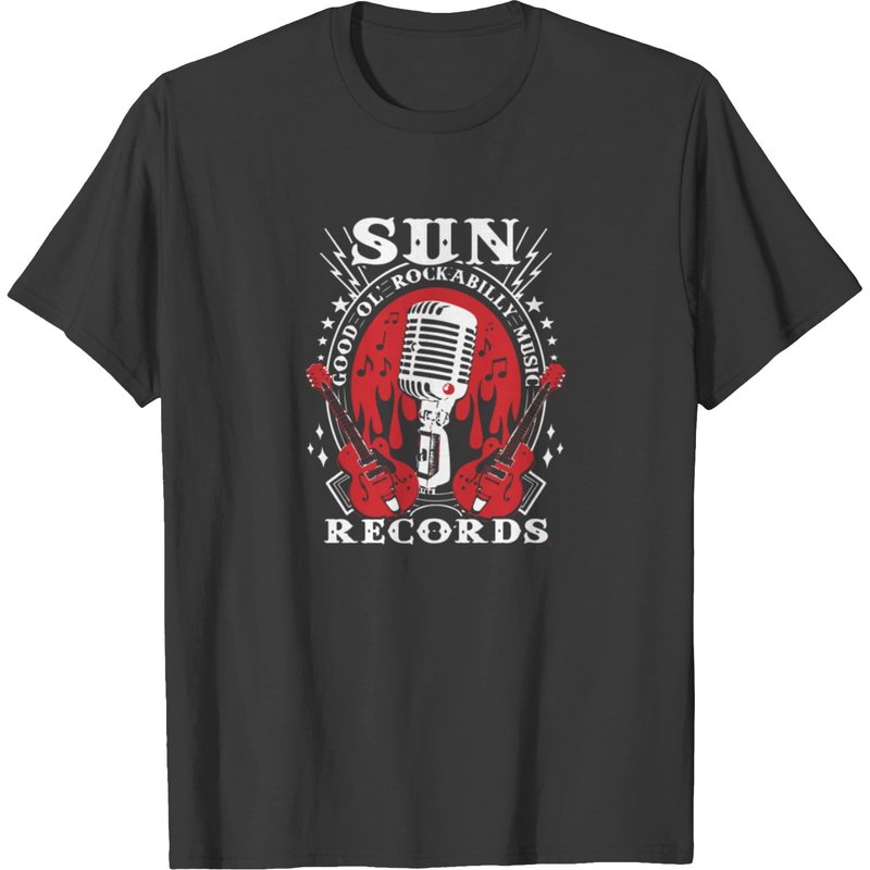 T-shirt Rockabilly Noir pour Hommes Sun Records Steady