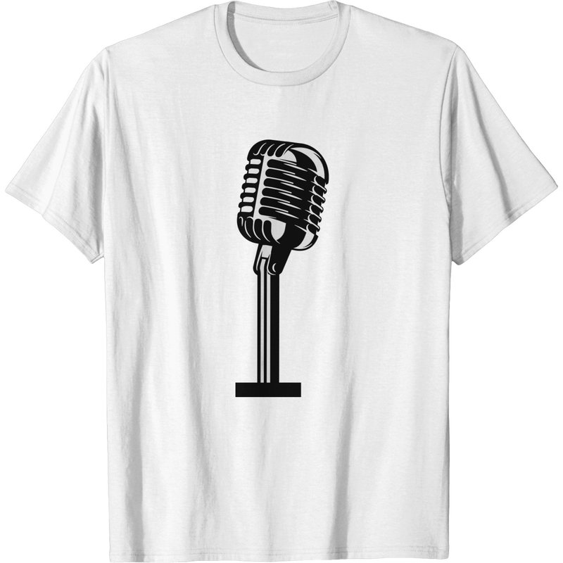 Men's Microphone T-Shirt in Ash — Mens T Shirts