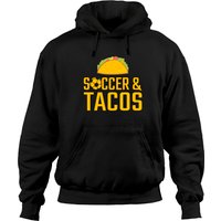 Hoodie Unisexe Noir Soccer Soccer Et Tacos — Sweats à capuche pour hommes