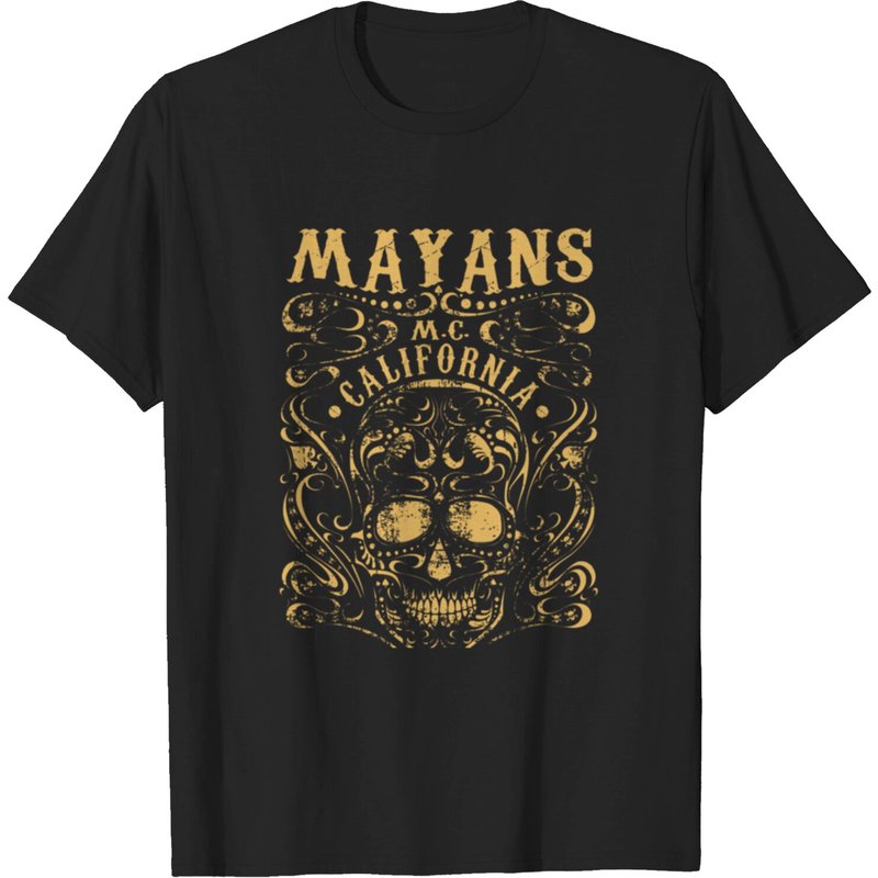 T-shirt Édition Limitée Crâne Doré Vintage Mayan MC Apparel — T-shirts pour hommes