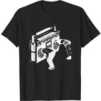 T-shirt blanc Radio Speaker Écoutez de la musique pour hommes