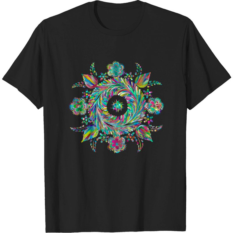 T-shirt Art Mandala pour Hommes en Noir — T-shirts pour hommes