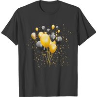 Gold and Black Balloons Illustration T-shirt for Men