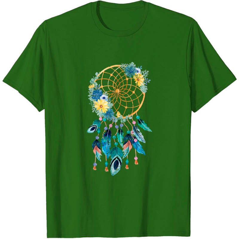 T-shirt Hippie Attrape-Rêves Boho pour Hommes en Noir — T-shirts pour hommes