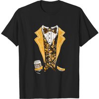 Camo Tuxedo with Bowtie and Beer Can T-shirt for Men — Mens T Shirts