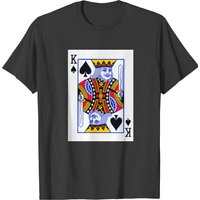 T-shirt King Card pour hommes en noir