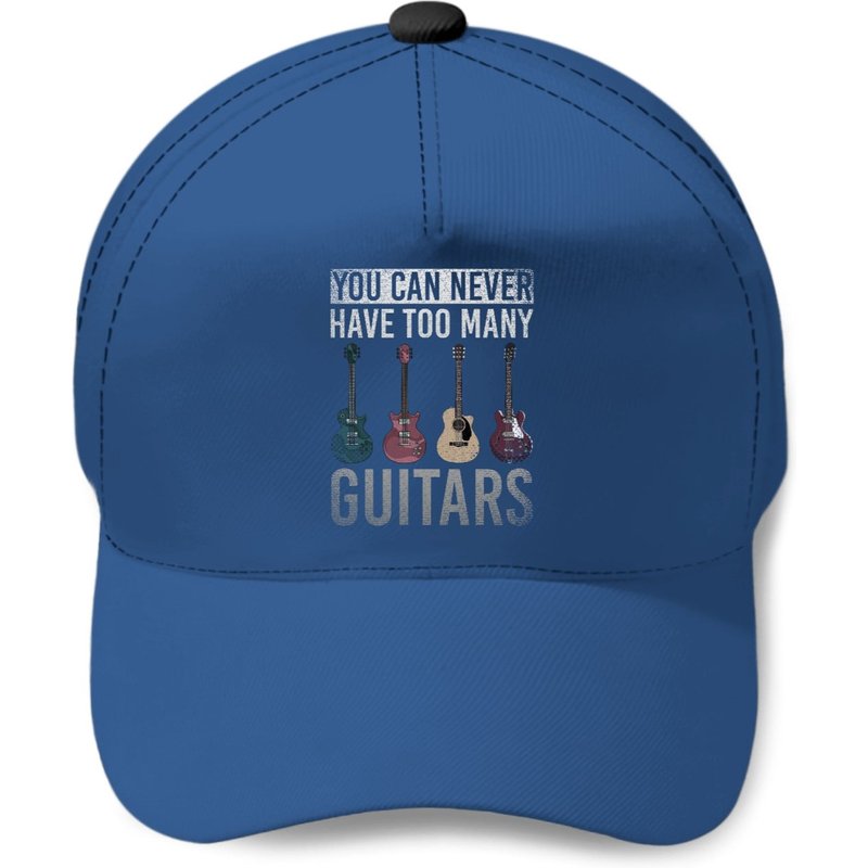 You Can Never Have Too Many Guitars Funny Guitar Baseball Cap — Baseball Cap
