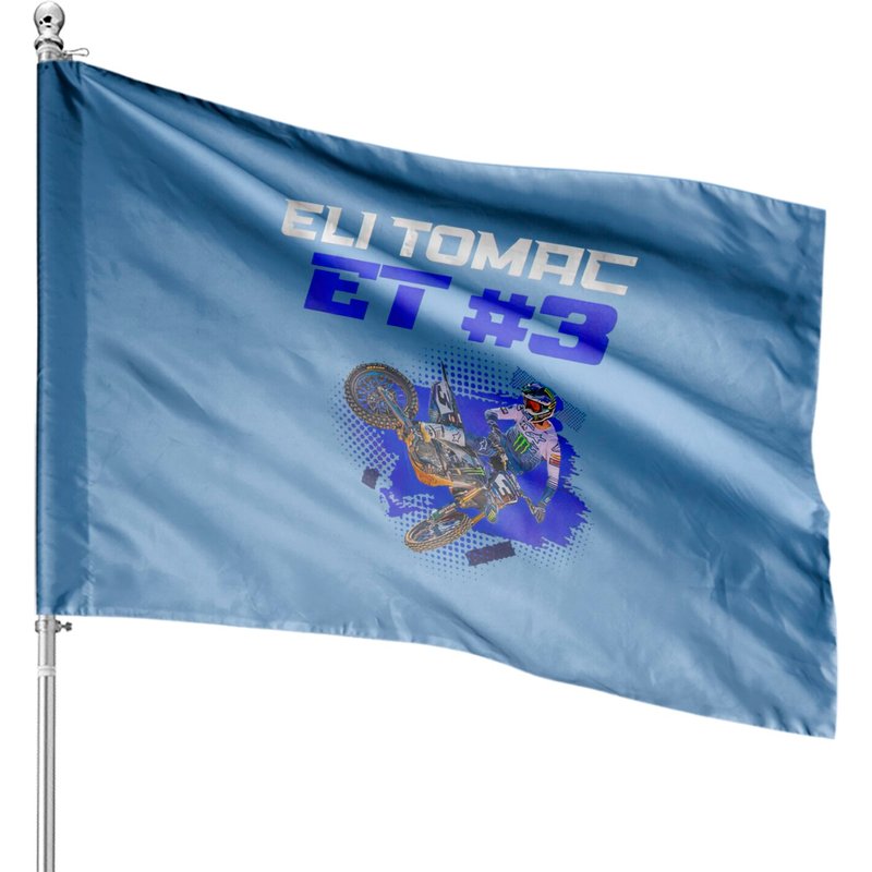 Drapeaux de Maison Eli Tomac, Eli Tomac 3, ET3 2022, Coureur de Moto — Drapeaux décoratifs