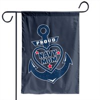 Proud Navy Mom Garden Flags - Double-Sided Print