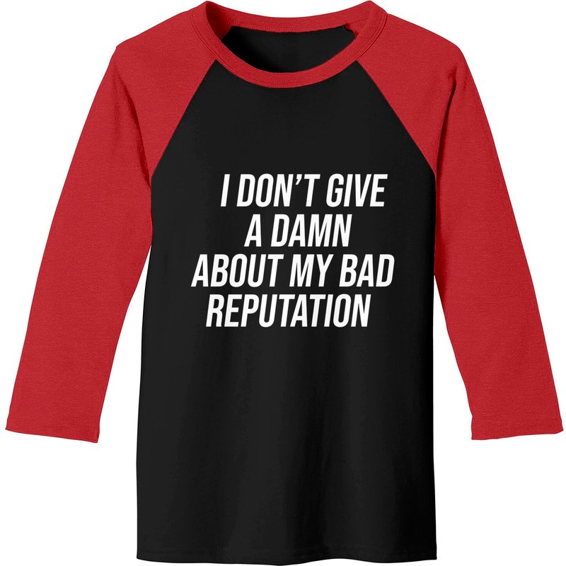 Joan Jett I Don't Give A Damn About My Bad Reputation Baseball Tee — Mens T Shirts