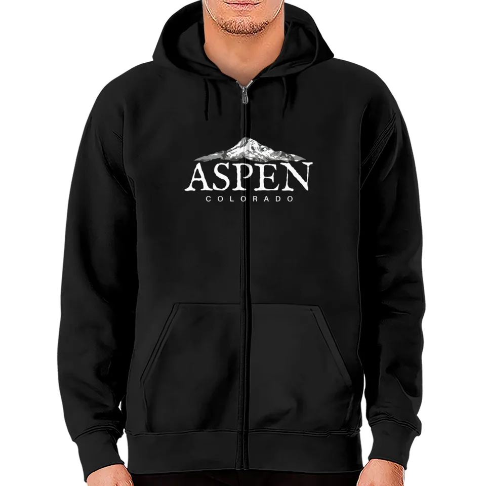 Haut à capuchon zippé Aspen Co Shirt Colorado Mountain Town pour unisexe