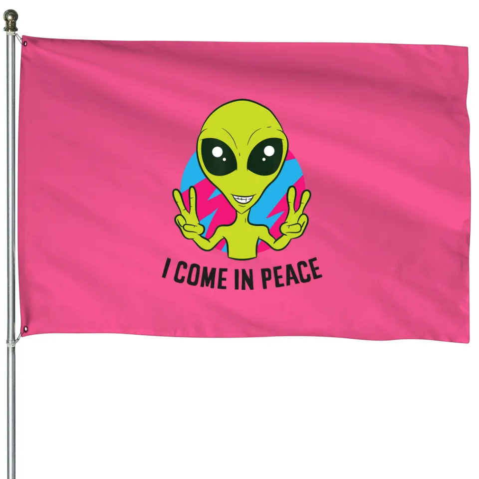 Alien Ufo Space Rave EDM Music House Flags — Decorative Flags