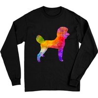 Dogs Lovers Poodle Watercolor Long Sleeve T-Shirt — Mens T Shirts