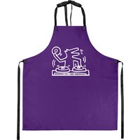 Keith Lovers Haring Outline DJ Dog White Apron — Kitchen Aprons