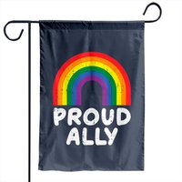 Proud Ally Gay Rainbow Pride Flag - LGBTQ Support Garden Flag — Decorative Flags