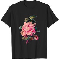 T-shirt Vintage Rose pour hommes en noir