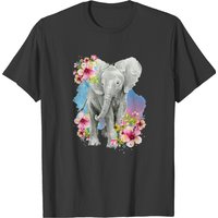 Floral Elephant T-Shirt — Mens T Shirts