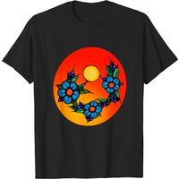 T-shirt floral Ojibwe pour hommes en noir — T-shirts pour hommes