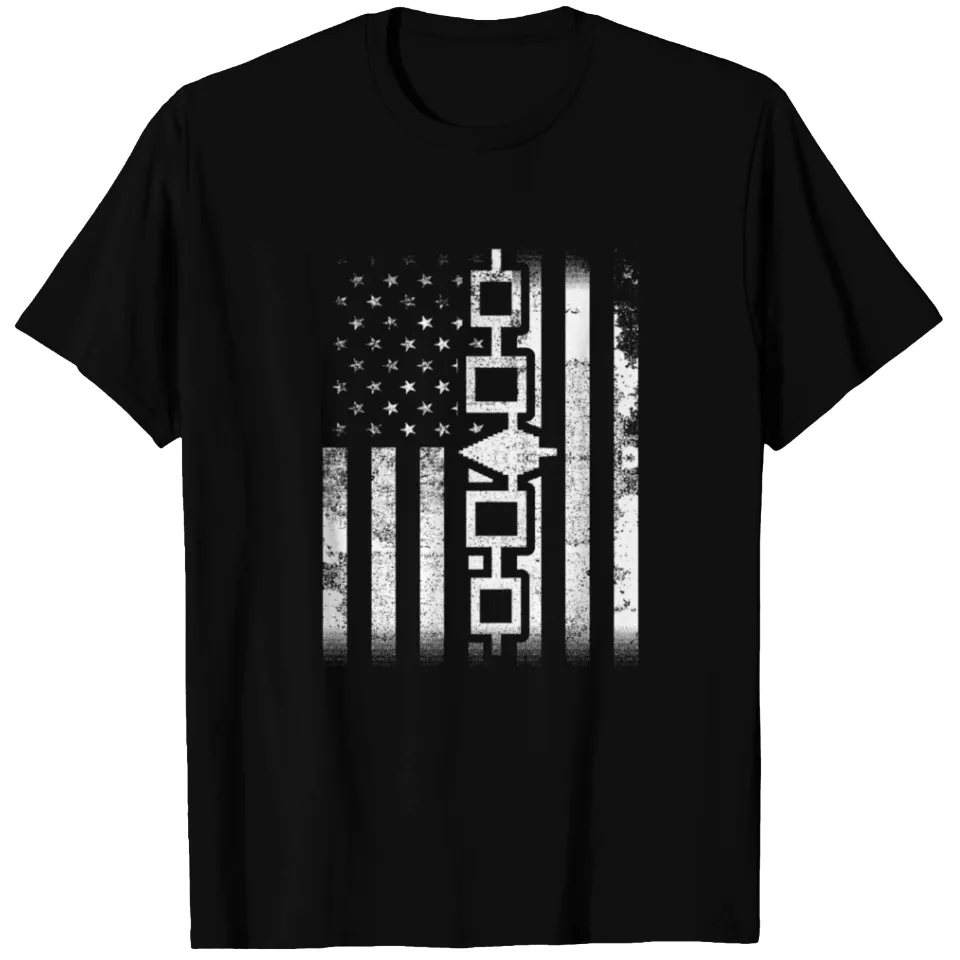 T-shirt Iroquois Américain avec Drapeau des États-Unis — T-shirts pour hommes