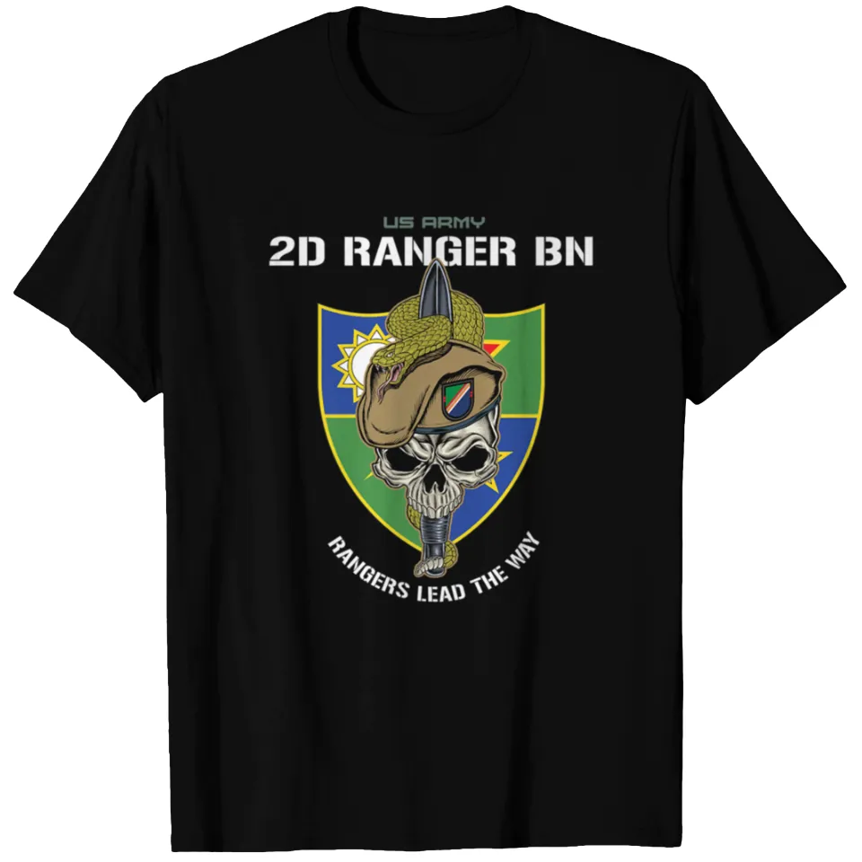 T-shirt pour hommes 2nd Ranger Battalion en noir — T-shirts pour hommes