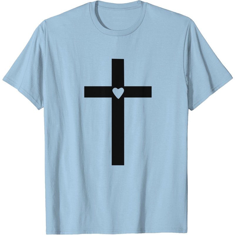 T-shirt Cross pour hommes en bleu clair