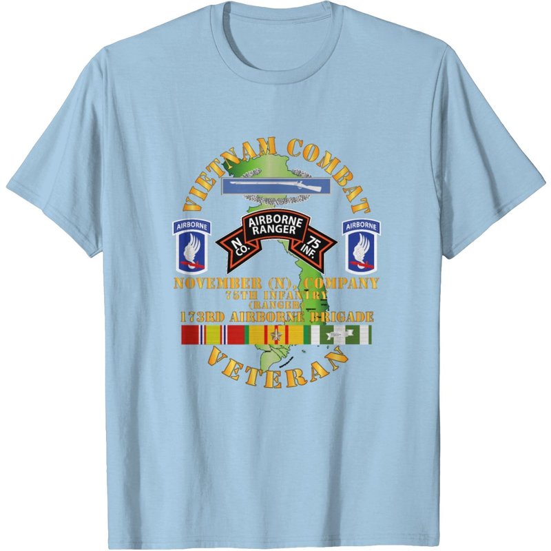 T-shirt N Co 75th Infantry Ranger 173rd Airborne Bde SSI — T-shirts pour hommes