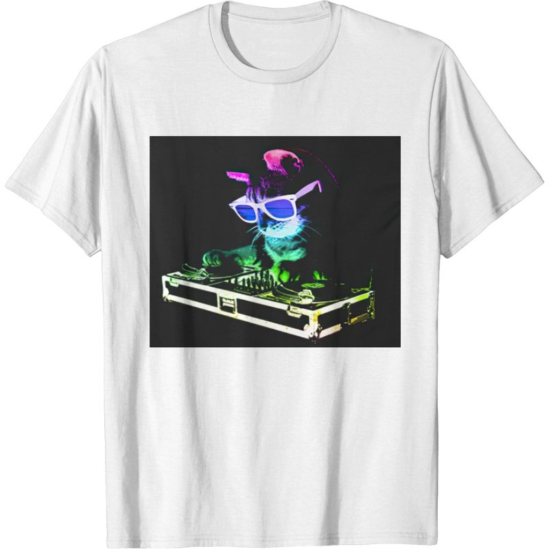 T-shirts à manches longues et courtes Cat DJ pour hommes — T-shirts pour hommes