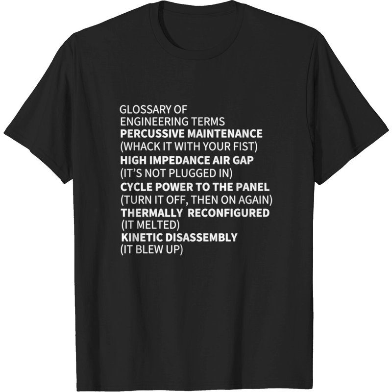 Glossary of Engineering Terms Long Sleeve T-Shirt for Men — Mens T Shirts
