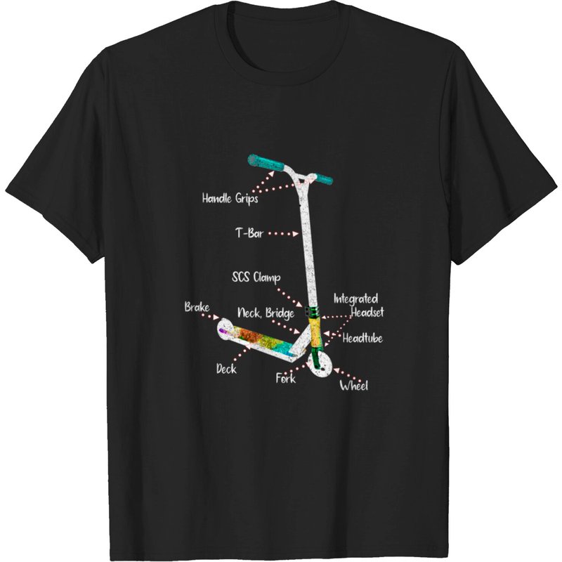 Stunt Scooter Stunt - Kickscooter Blueprint T-shirt for Men — Mens T Shirts