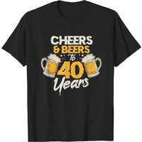 T-shirt Cheers & Beers To 40 Years pour hommes — T-shirts pour hommes