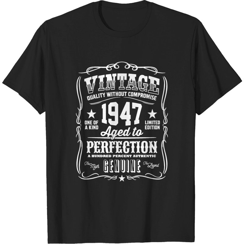 T-shirt pour hommes Vintage 1947 Aged to Perfection — T-shirts pour hommes
