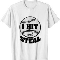 T-shirt de baseball I Hit And Steal pour hommes