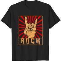 T-shirt Rockband Rocker Horns Finger Sign pour hommes — T-shirts pour hommes