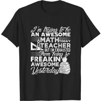 T-shirt de professeur de mathématiques pour hommes - Noir