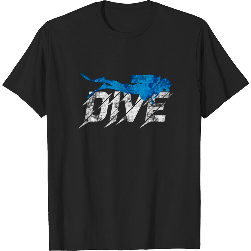 T-shirt de Plongée Sous-Marine pour Hommes en Noir — T-shirts pour hommes