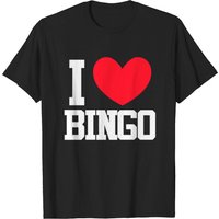 T-shirt I Love Bingo pour hommes en noir — T-shirts pour hommes