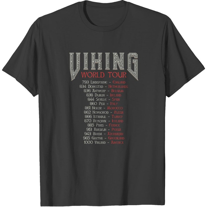 T-shirt Viking World Tour pour hommes en noir — T-shirts pour hommes