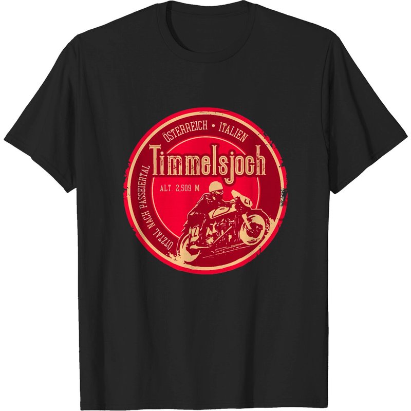 T-shirt Timmelsjoch pour hommes en noir — T-shirts pour hommes