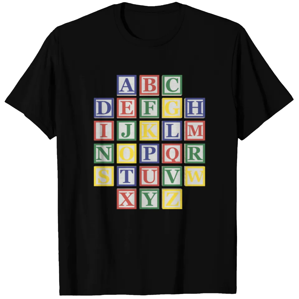 Alphabet 7 Men's T-Shirt in Black — Mens T Shirts