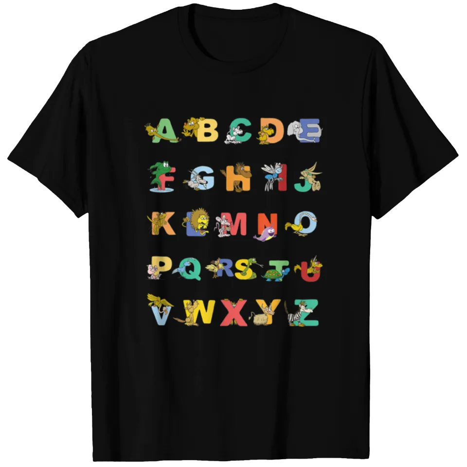 T-shirt ABC Alphabet des Animaux en Rimes pour Hommes